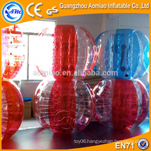 New designed half color body zorb ball, inflatable bouncing ball half red/blue bumper ball
